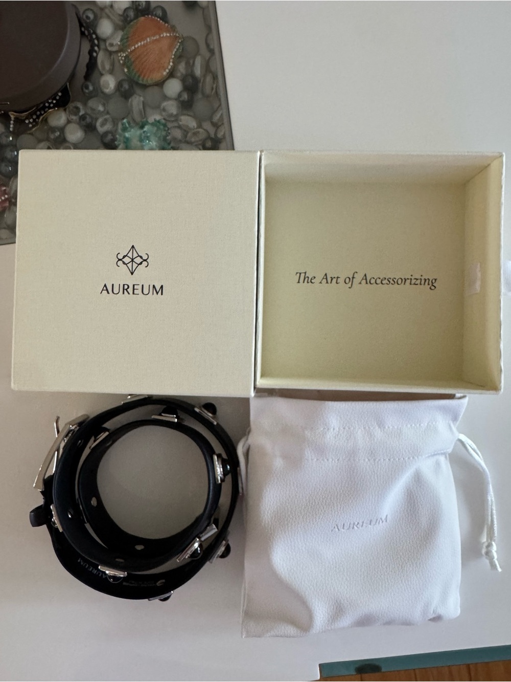 The AUREUM N0.2 Collective Studded Black Belt with a Silver-Tone Buckle Size XXS - Picture 3 of 11